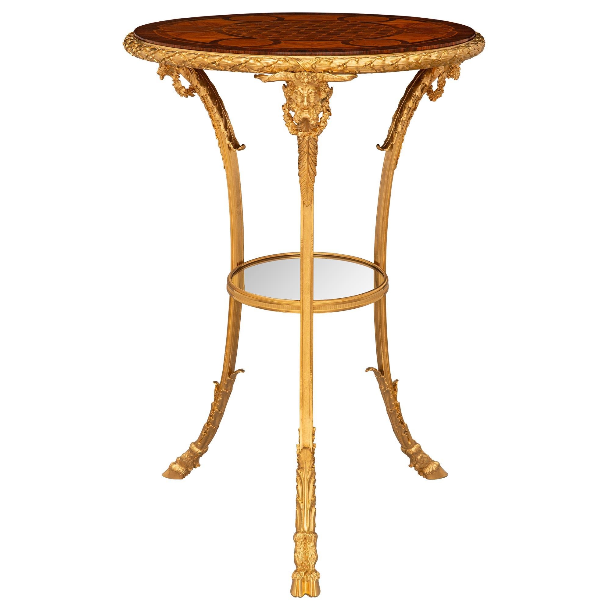 French 19th Century Belle Époque Period Kingwood, Tulipwood, Ormolu Side Table For Sale 5