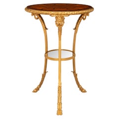 Table d'appoint en bois de roi, tulipier et bronze doré d'époque Belle Époque, 19e siècle, France