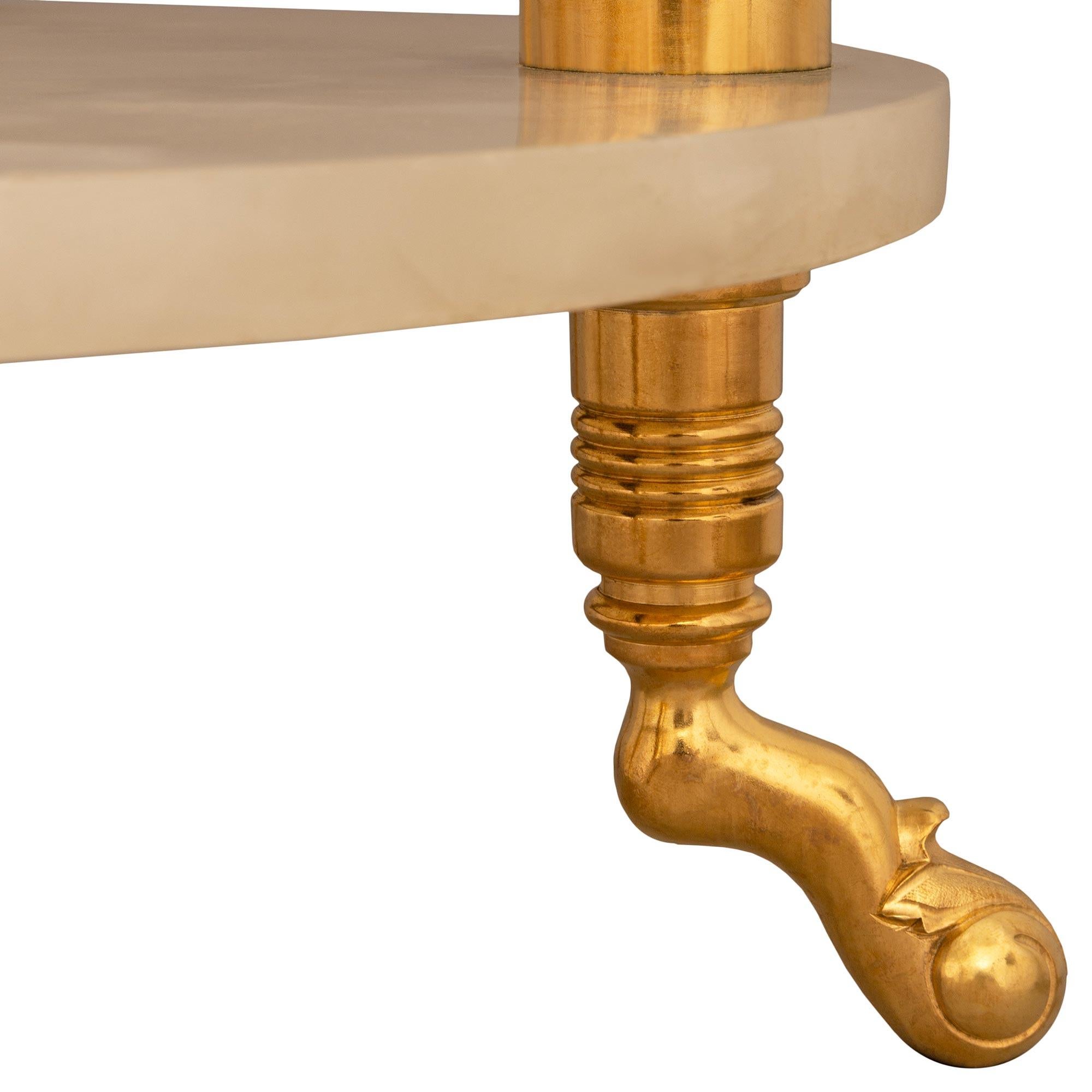Table d'appoint en onyx et bronze doré d'époque Louis XVI, 19e siècle, Belle Époque en vente 1
