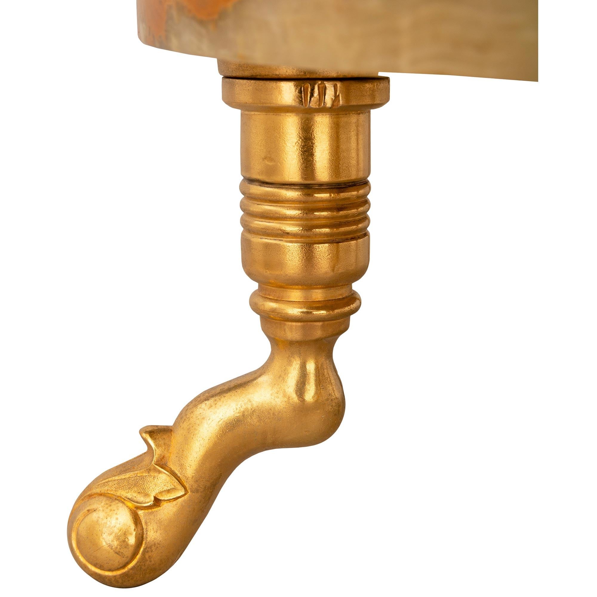 Table d'appoint en onyx et bronze doré d'époque Louis XVI, 19e siècle, Belle Époque en vente 2