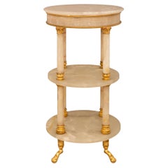 Französisch 19. Jahrhundert Belle Époque Periode Louis XVI st. Onyx und Ormolu Beistelltisch
