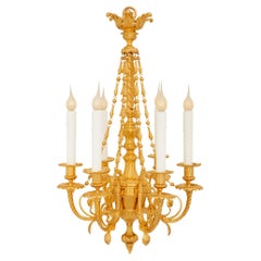 French 19th century Belle Epoque Period Louis XVI st. Ormolu chandelier