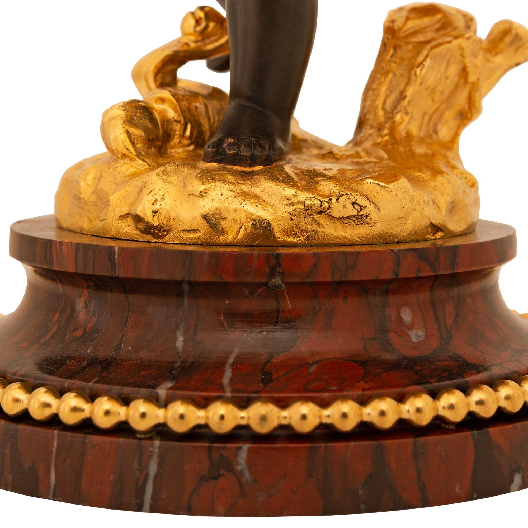 French 19th century Belle Époque period Louis XVI st. patinated Bronze, clock For Sale 5