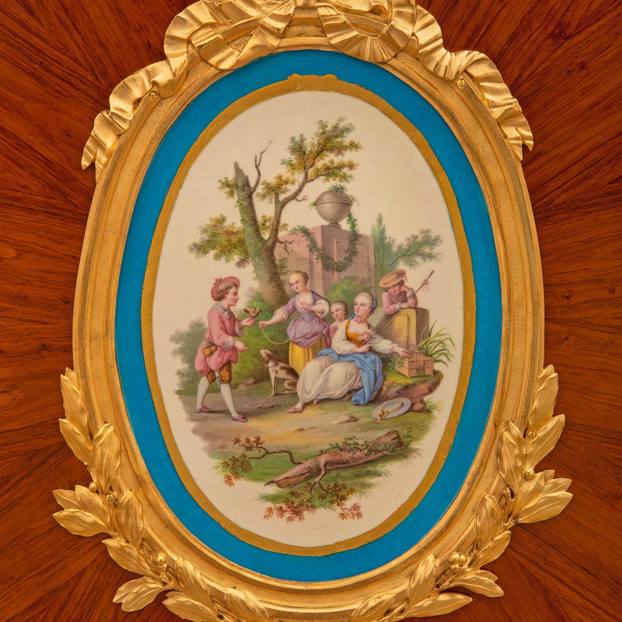 French 19th century Belle Époque period Louis XVI st. white Carrara cabinet For Sale 5