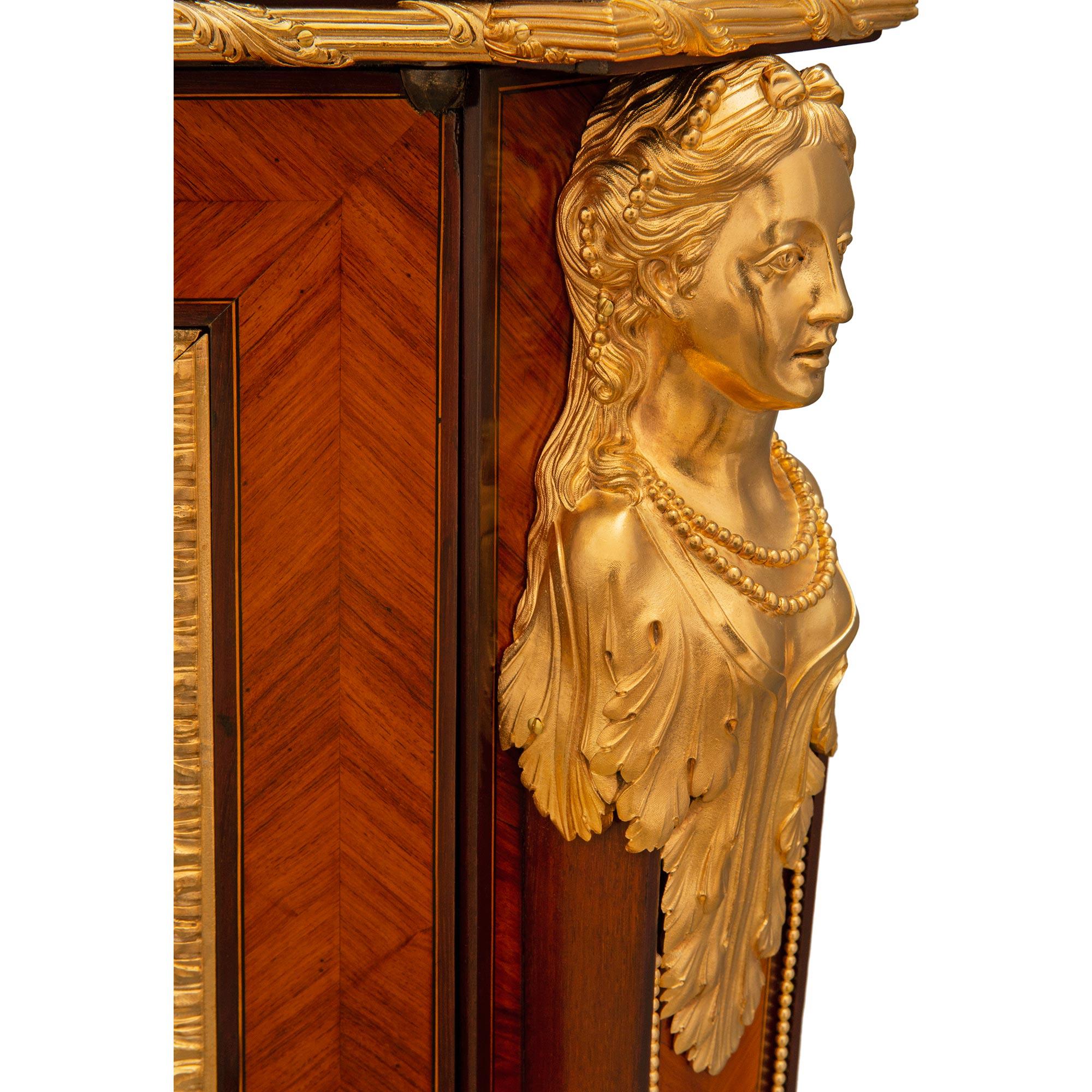 French 19th century Belle Époque period Louis XVI st. white Carrara cabinet For Sale 2