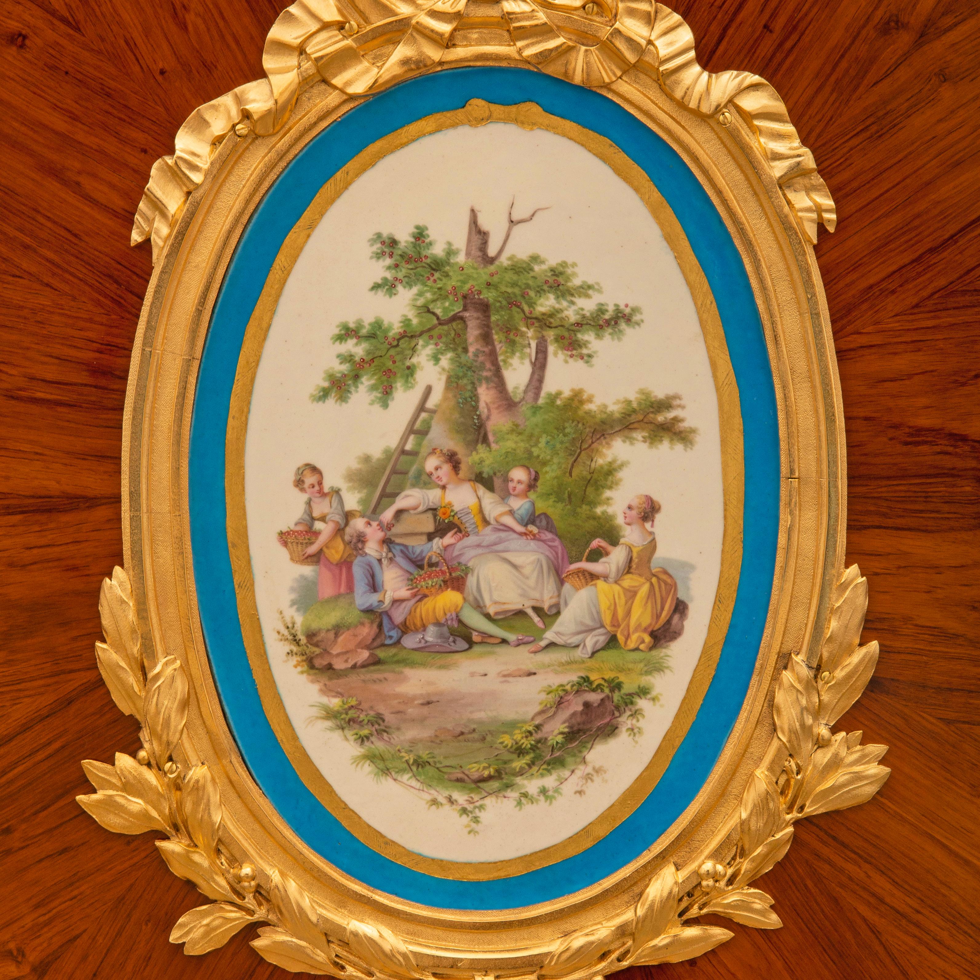 French 19th century Belle Époque period Louis XVI st. white Carrara cabinet For Sale 4