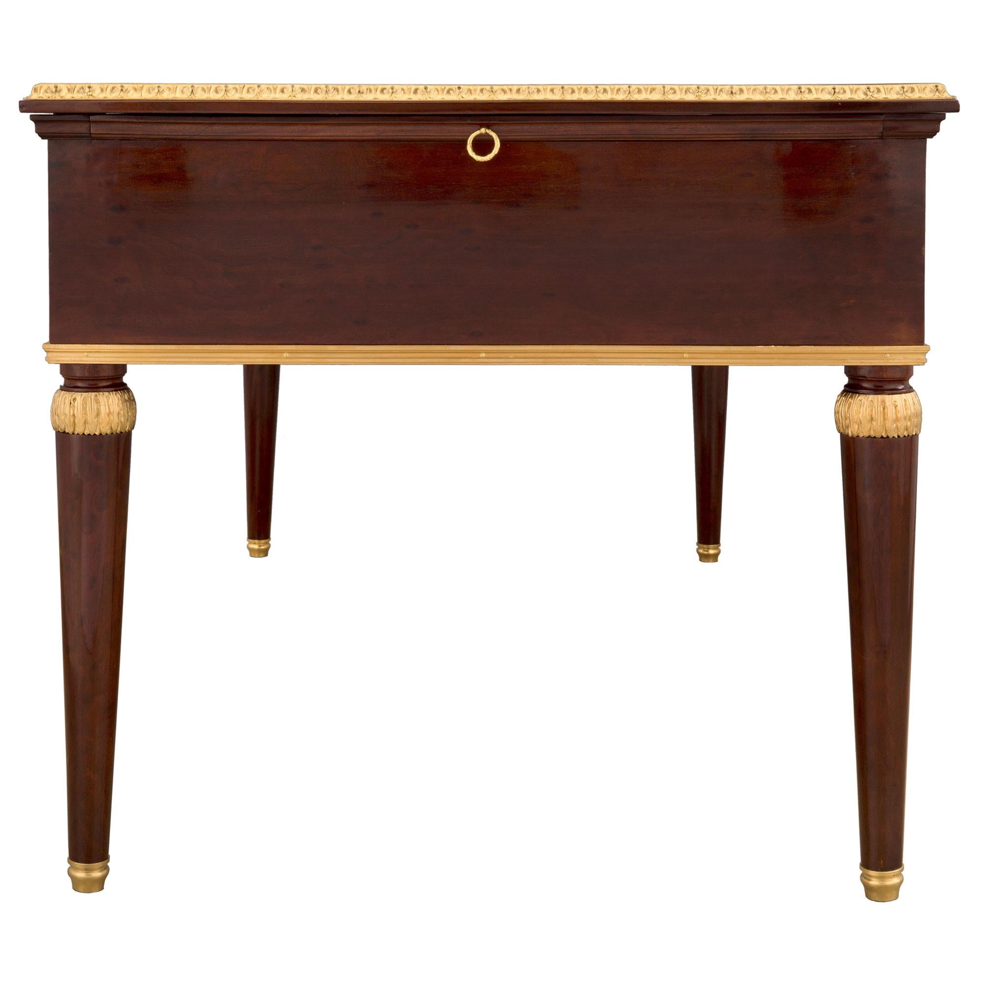 French 19th Century Belle Époque Period Mahogany, Burl Walnut and Ormolu Desk For Sale 2