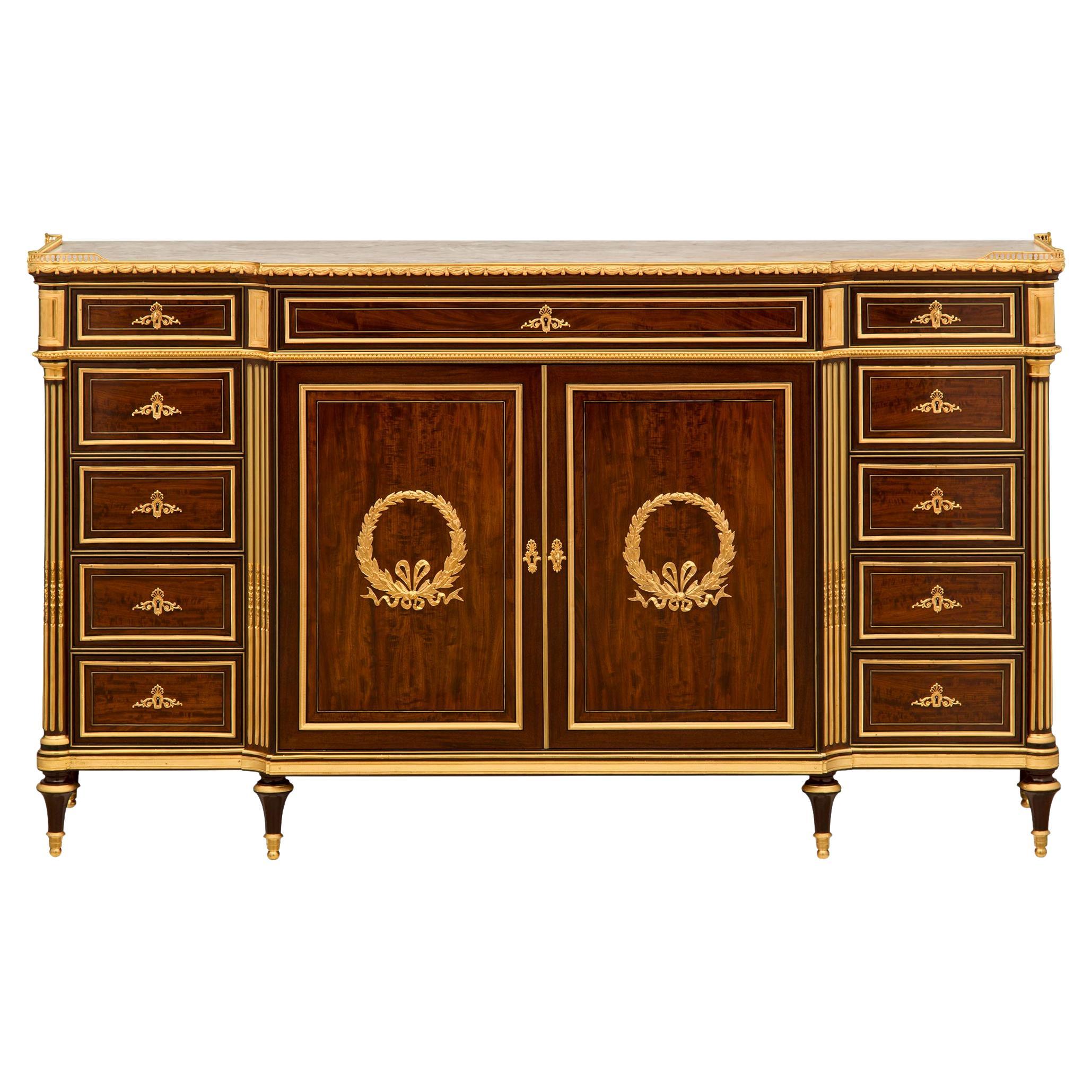 French 19th Century Belle Époque Period Mahogany, Ormolu And Marble Buffet 