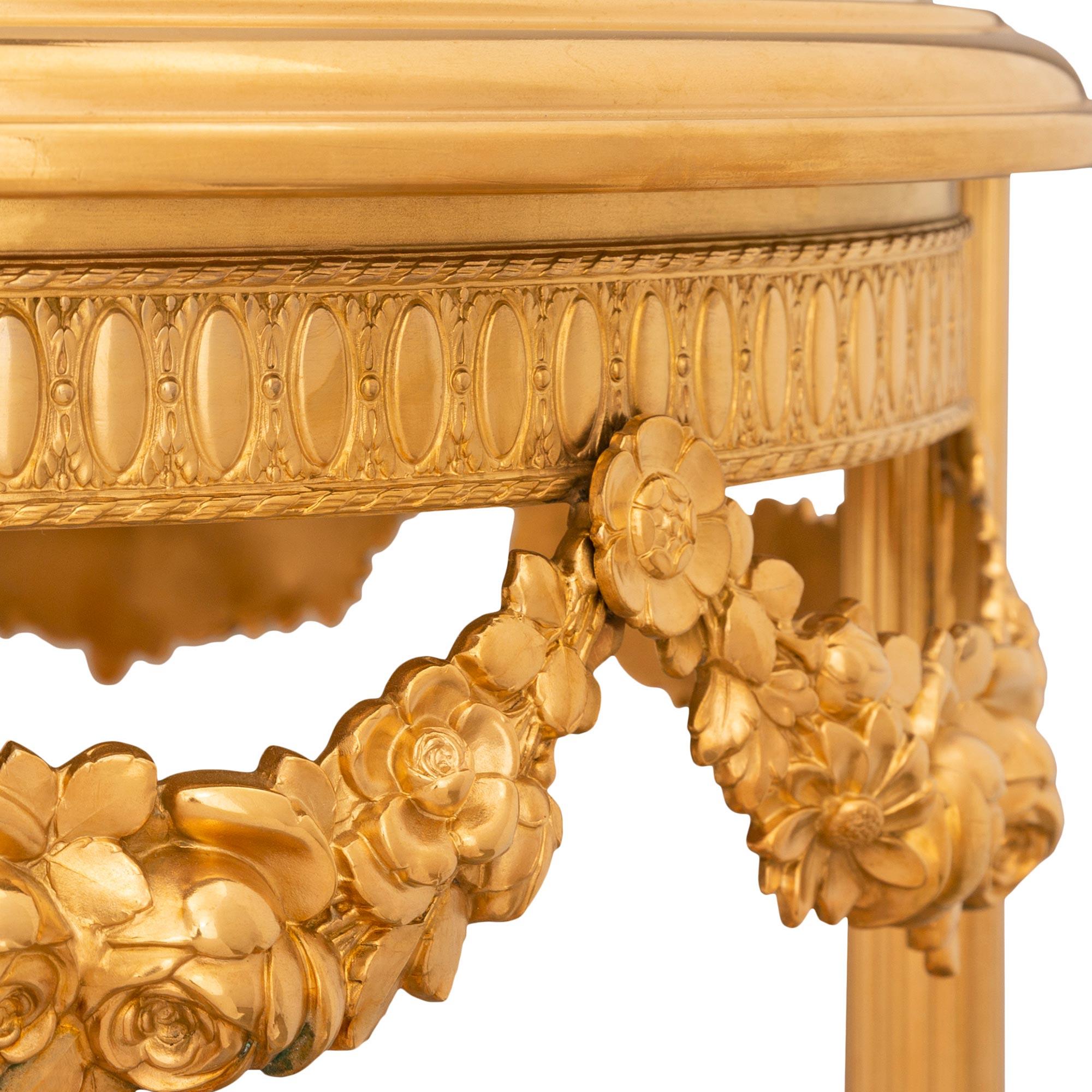 French 19th Century Belle Époque Period Marble and Ormolu Side Table 1