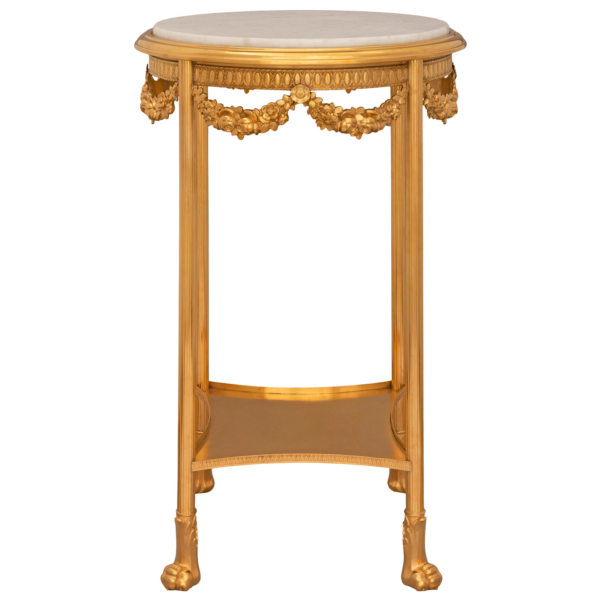French 19th Century Belle Époque Period Marble and Ormolu Side Table
