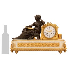 French 19th Century Belle Époque Period Marble Clock By Charpentier & Cie.