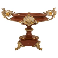 French 19th century Belle Epoque Period Marble, Silver and Ormolu centerpiece