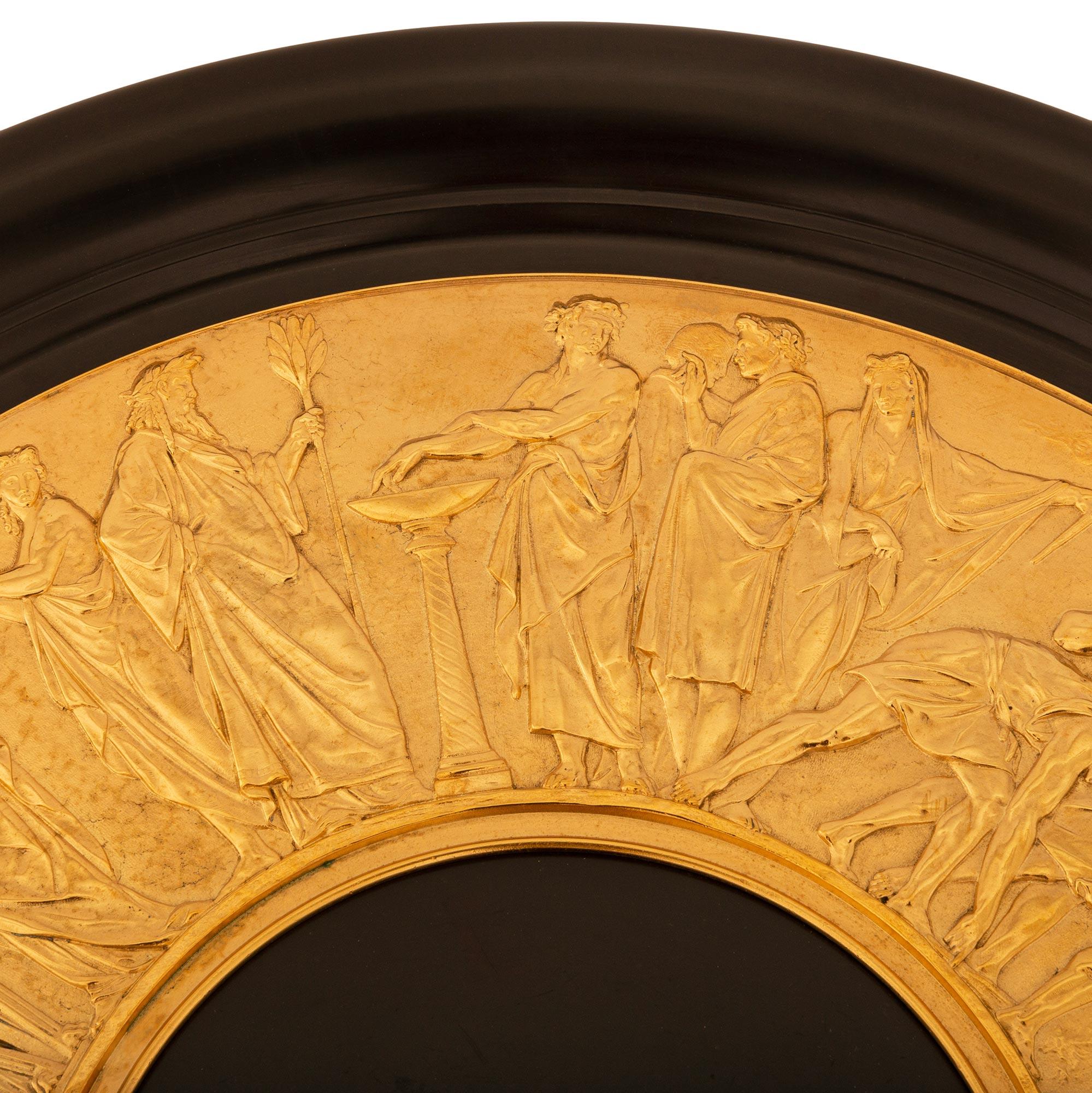 19th Century French 19th century Belle Époque period Neo-Grec st. black Marble Centerpiece For Sale