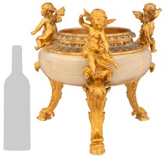 French 19th century Belle Epoque period Onyx, Cloisonné and Ormolu centerpiece