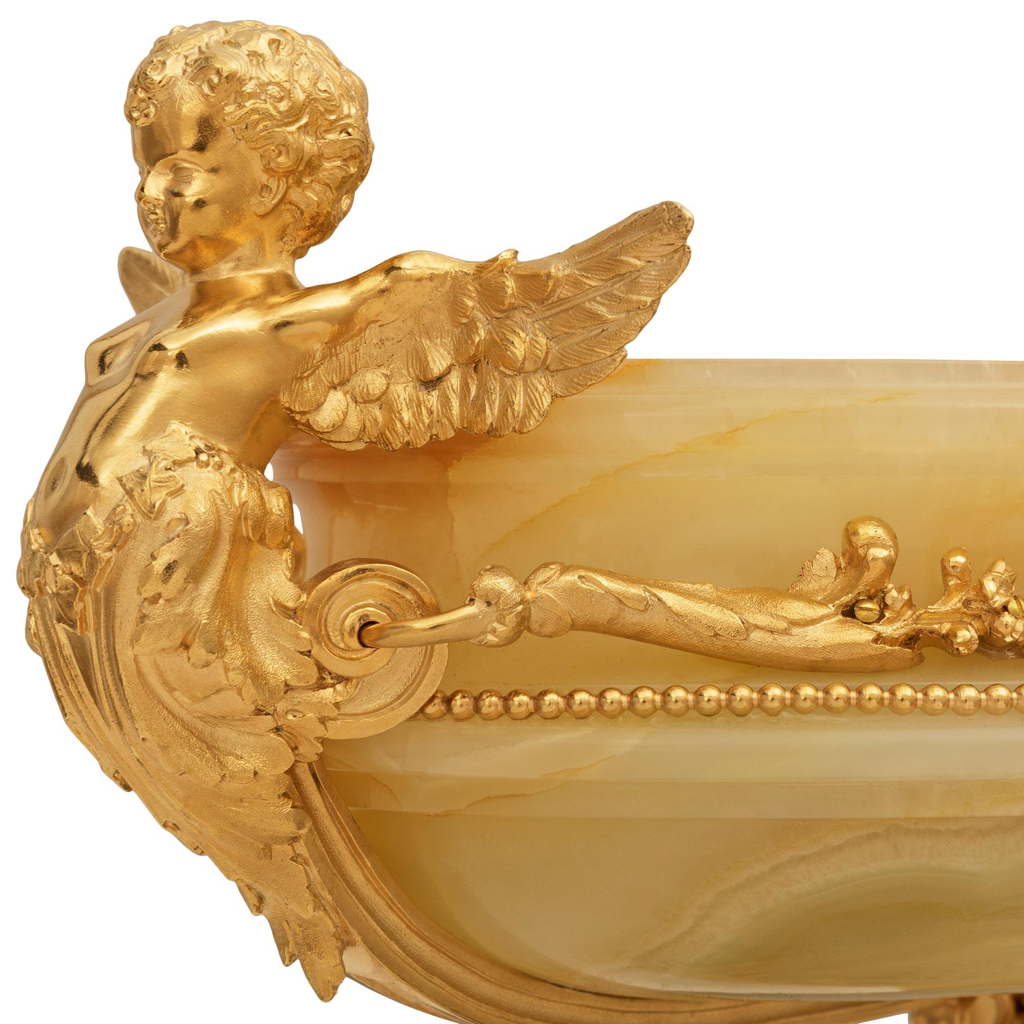 XIX secolo French 19th century Belle Epoque Period Onyx, Marble and Ormolu centerpiece in vendita