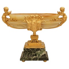 French 19th century Belle Epoque Period Onyx, Marble and Ormolu centerpiece