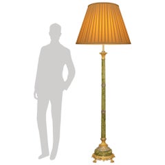French 19th century Belle Epoque period Onyx, Ormolu and Champleve floor lamp