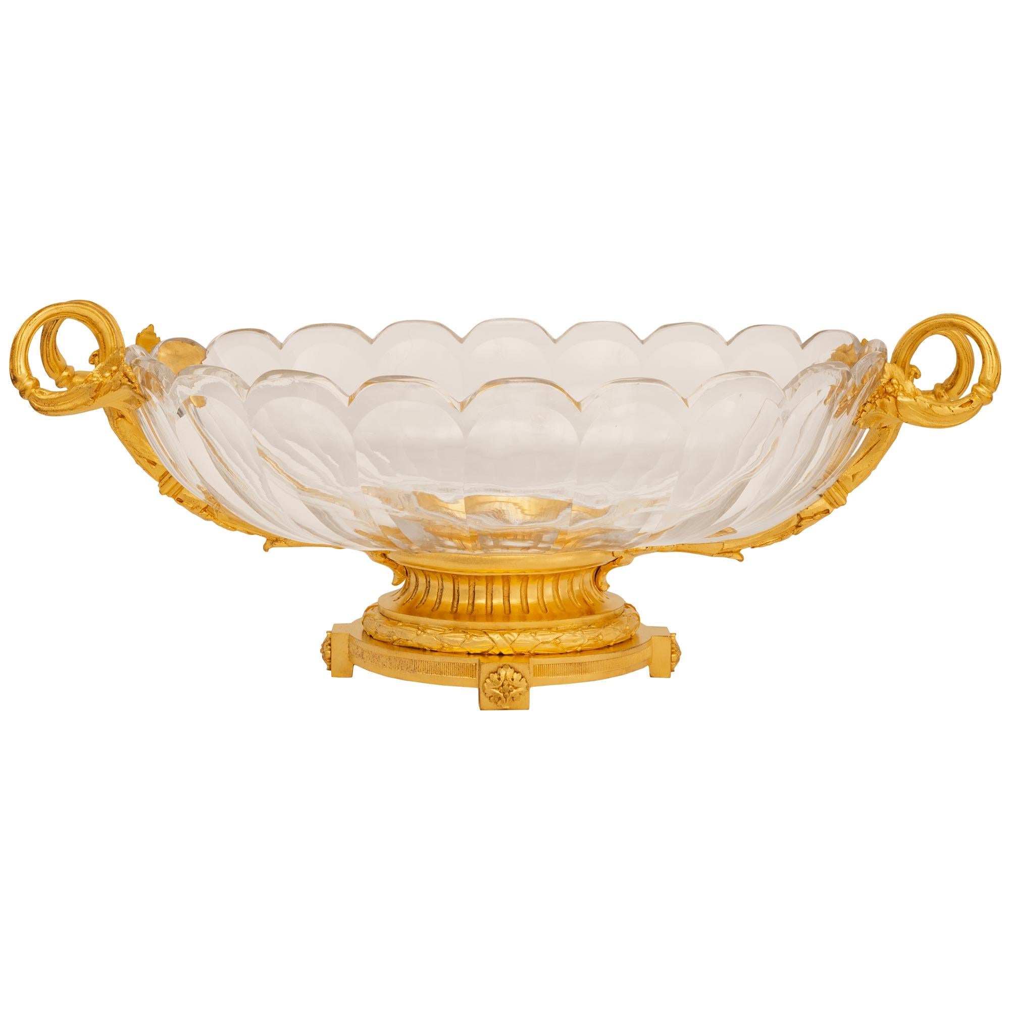 Belle Époque French 19th Century Belle Epoque Period Ormolu And Baccarat Crystal Centerpiece For Sale