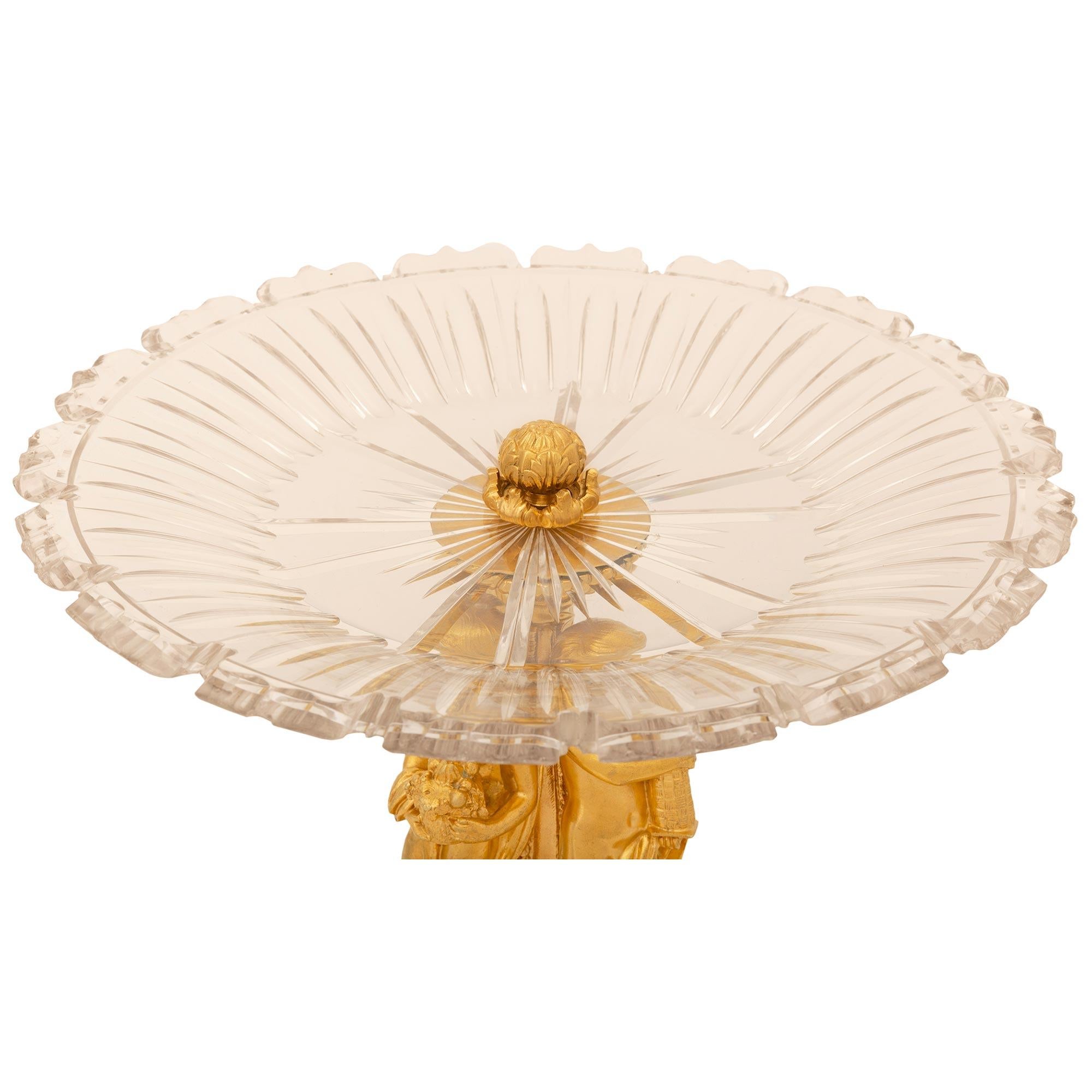 French 19th Century Belle Époque Period Ormolu and Baccarat Crystal Centerpiece For Sale 1