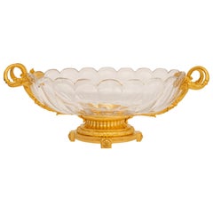 French 19th Century Belle Epoque Period Ormolu And Baccarat Crystal Centerpiece