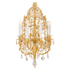 French 19th Century Belle Époque Period Ormolu and Baccarat Crystal Chandelier