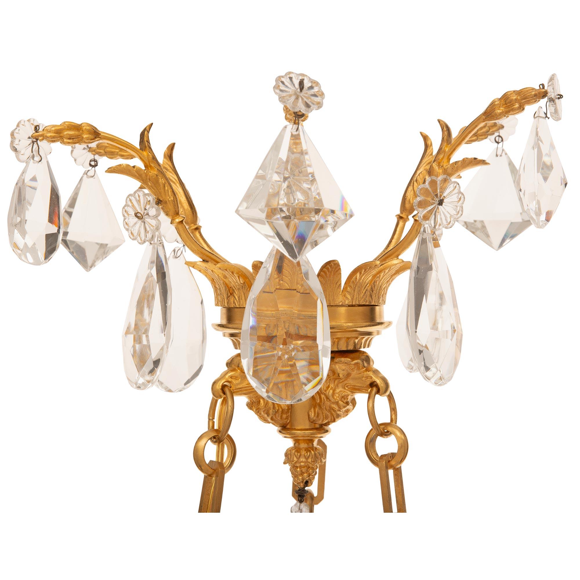 French 19th Century Belle Époque Period Ormolu And Baccarat Crystal Chandelier For Sale 1
