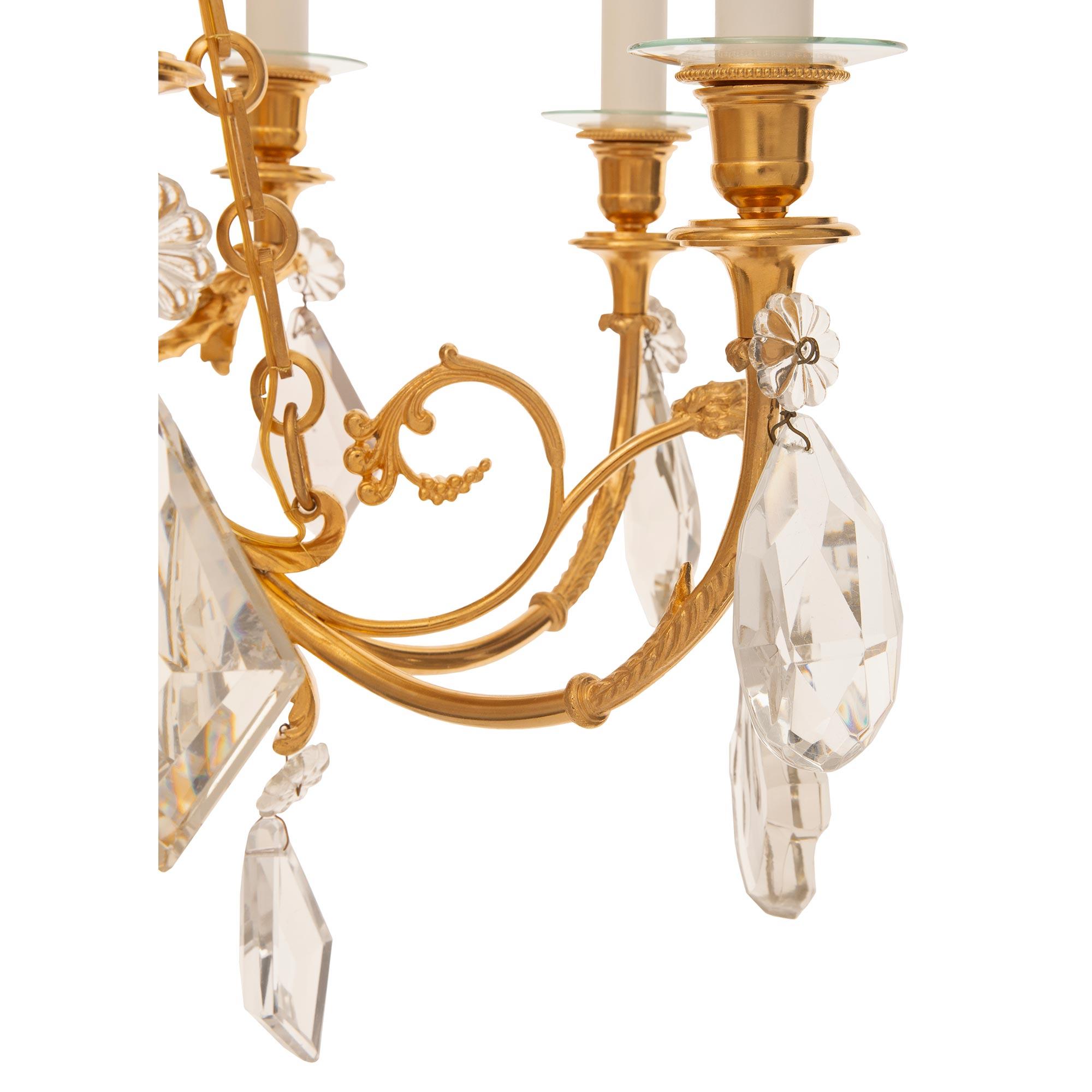 French 19th Century Belle Époque Period Ormolu And Baccarat Crystal Chandelier For Sale 4