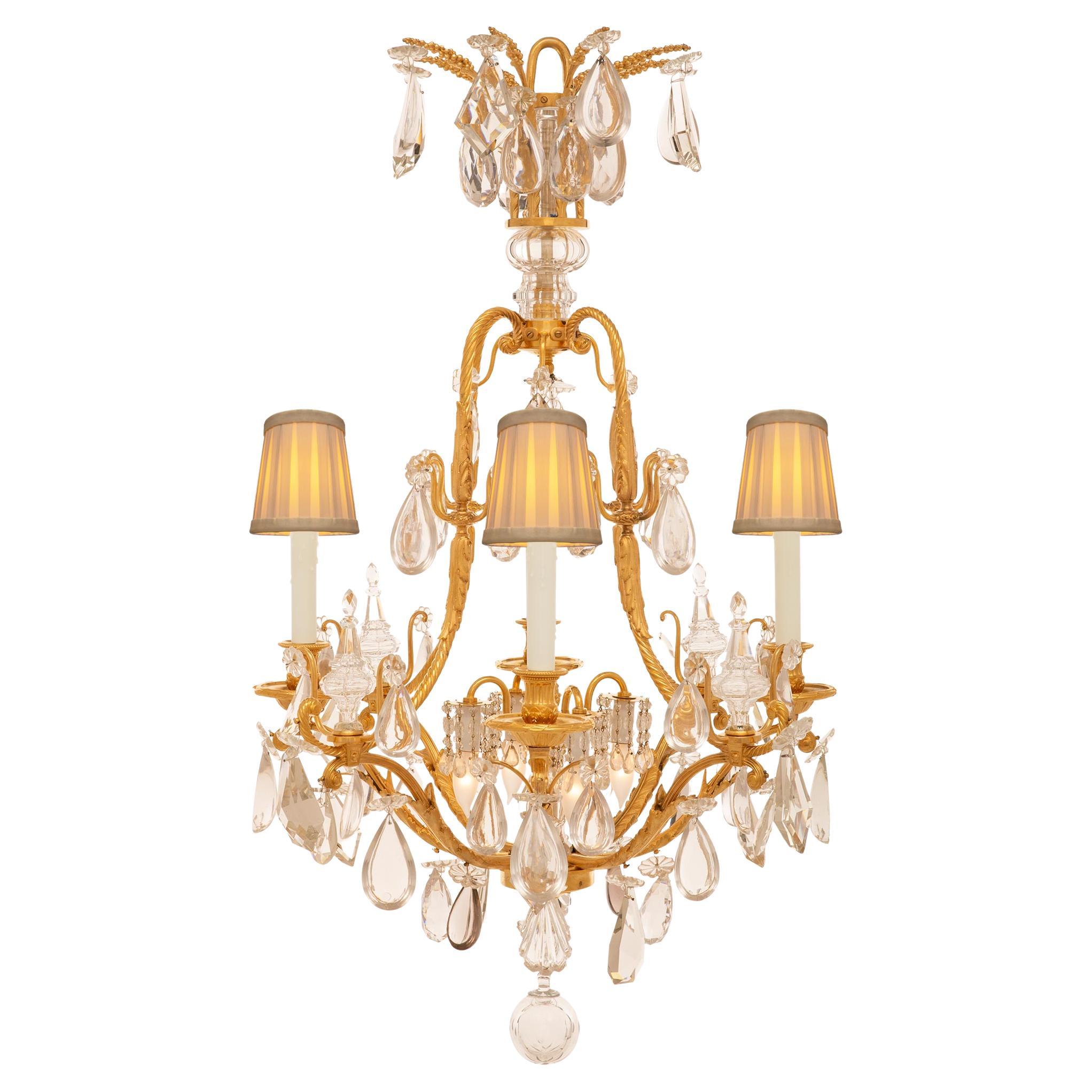 French 19th Century Belle Époque Period Ormolu And Baccarat Crystal