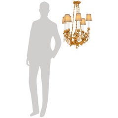 French 19th century Belle Epoque Period Ormolu and Rock Crystal chandelier