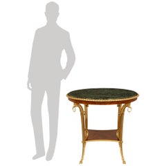 French 19th century Belle Epoque Period Ormolu, Mahogany and Marble side table