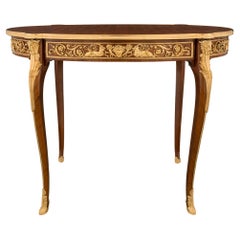 French 19th Century Belle Époque Period Oval Side Table/Desk, Signed Sormani