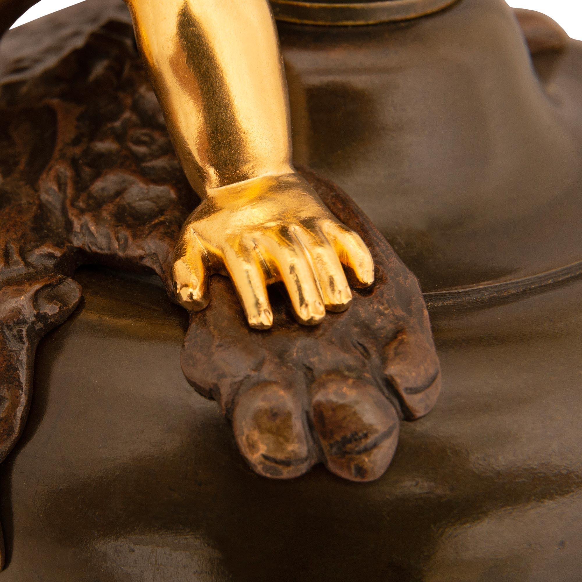 19th Century French 19th century Belle Époque period Rouge Griotte marble Bronze Ormolu lamp For Sale