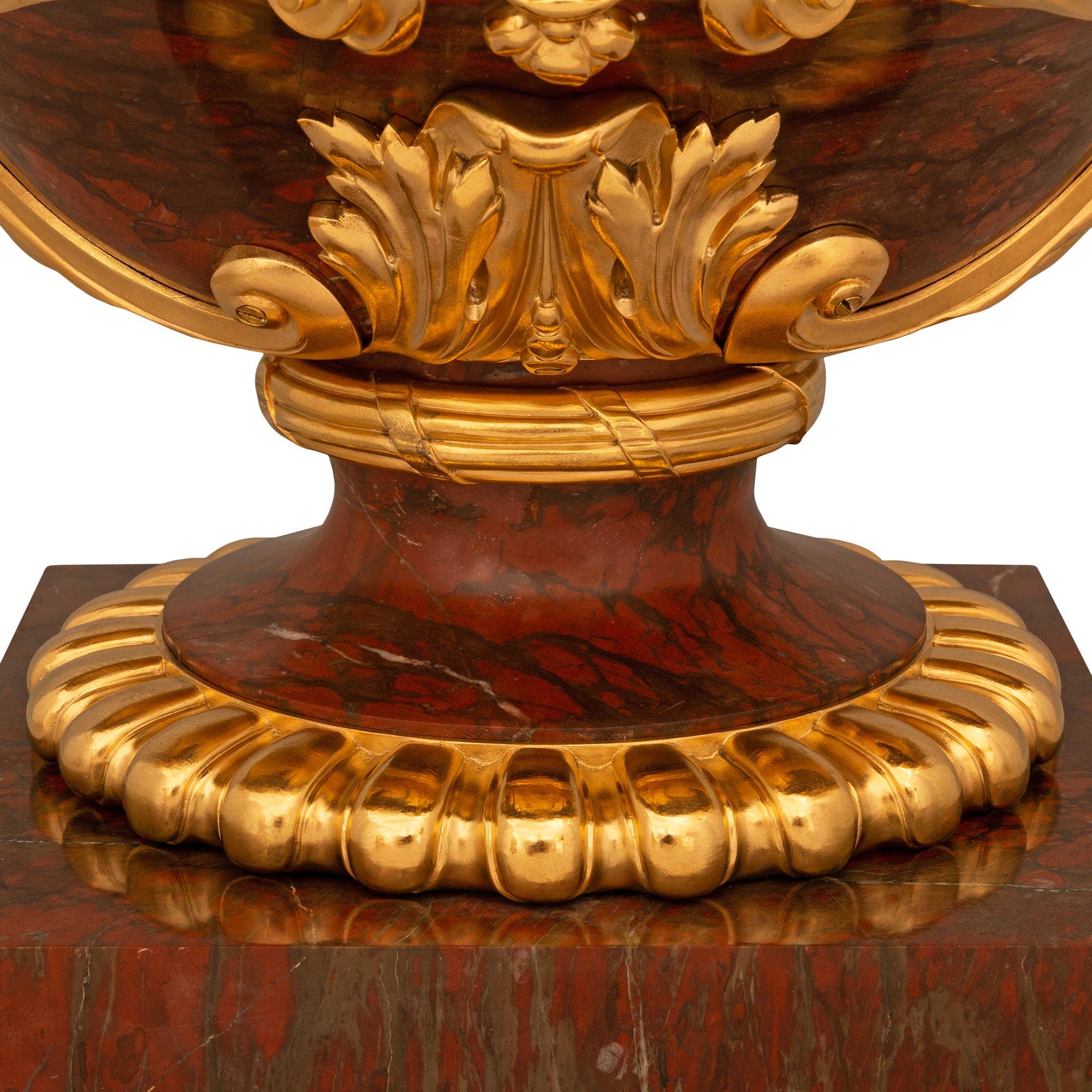 French 19th century Belle Epoque Rouge Griotte marble & Ormolu centerpiece For Sale 6