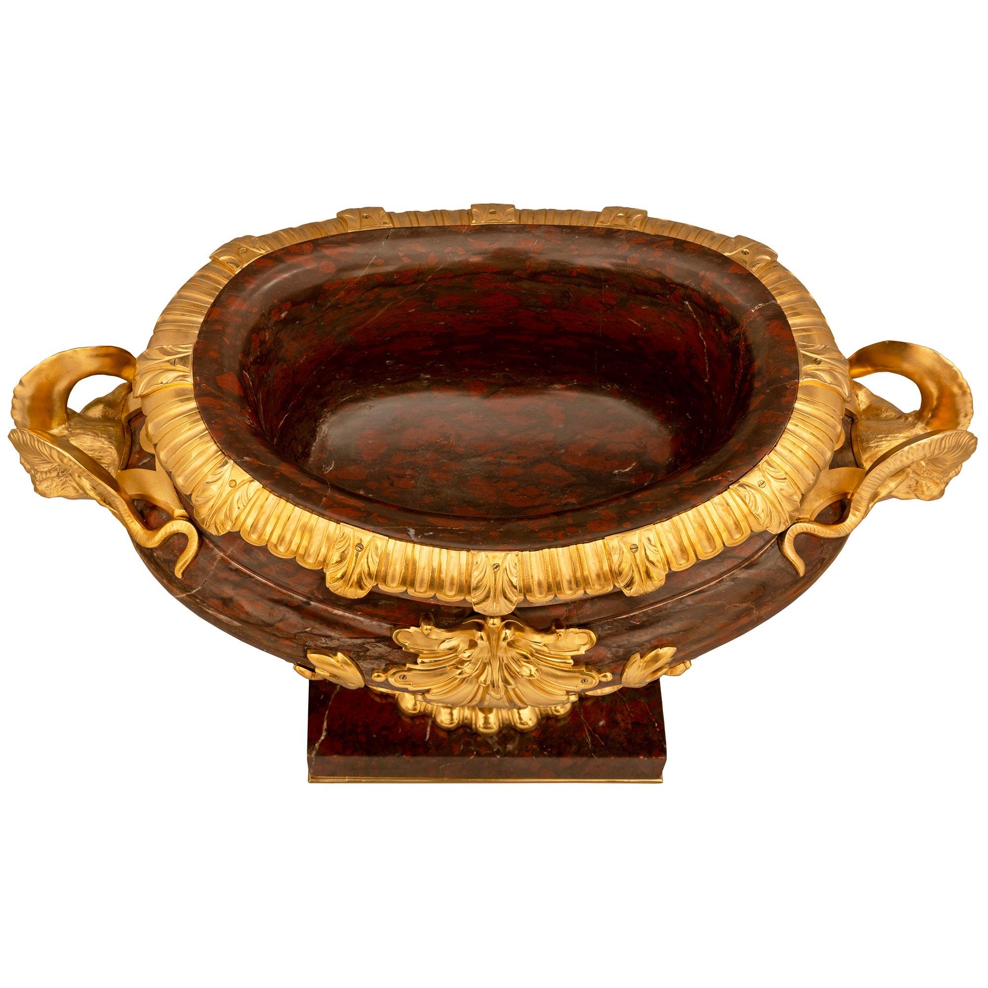 French 19th century Belle Epoque Rouge Griotte marble & Ormolu centerpiece For Sale 7