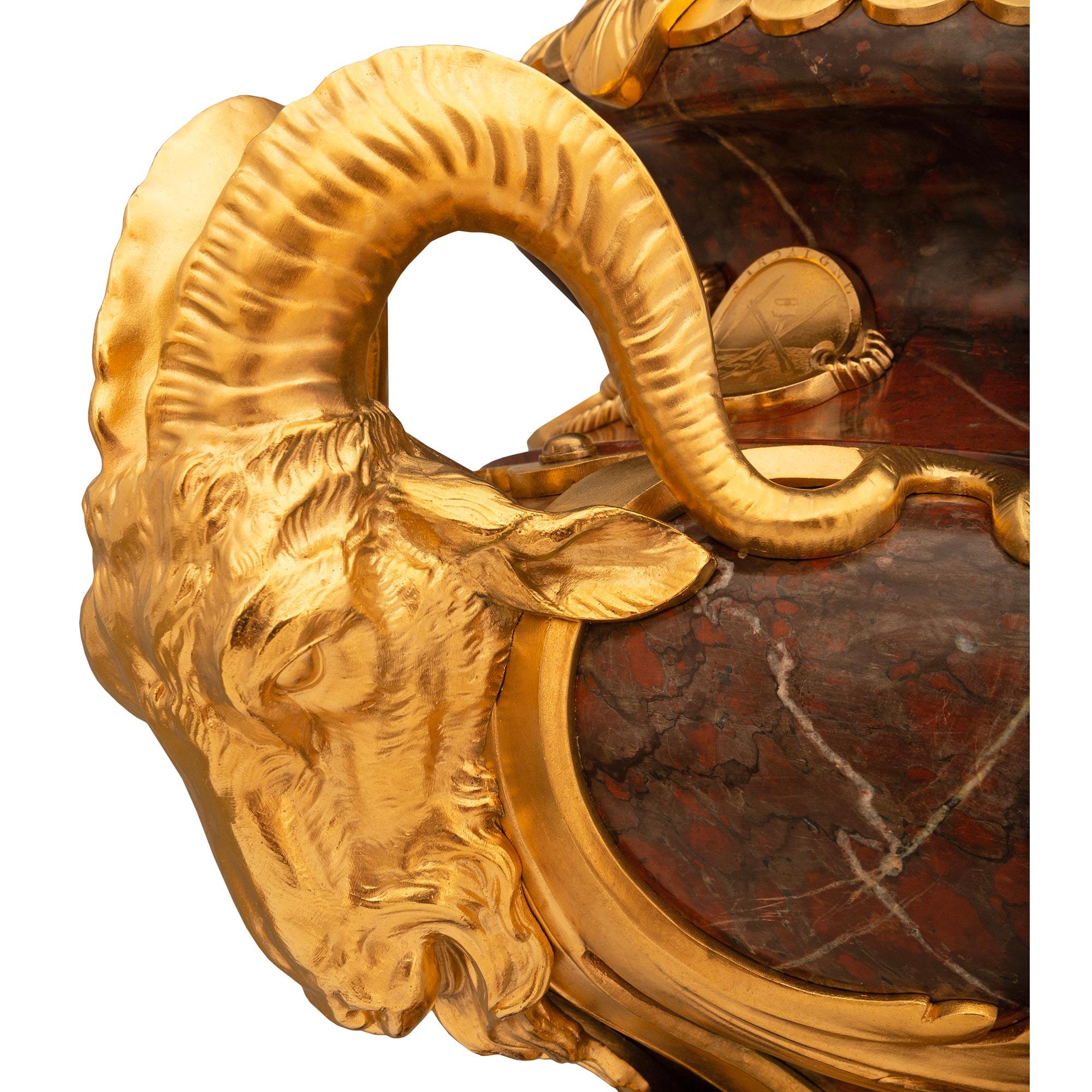 French 19th century Belle Epoque Rouge Griotte marble & Ormolu centerpiece For Sale 3