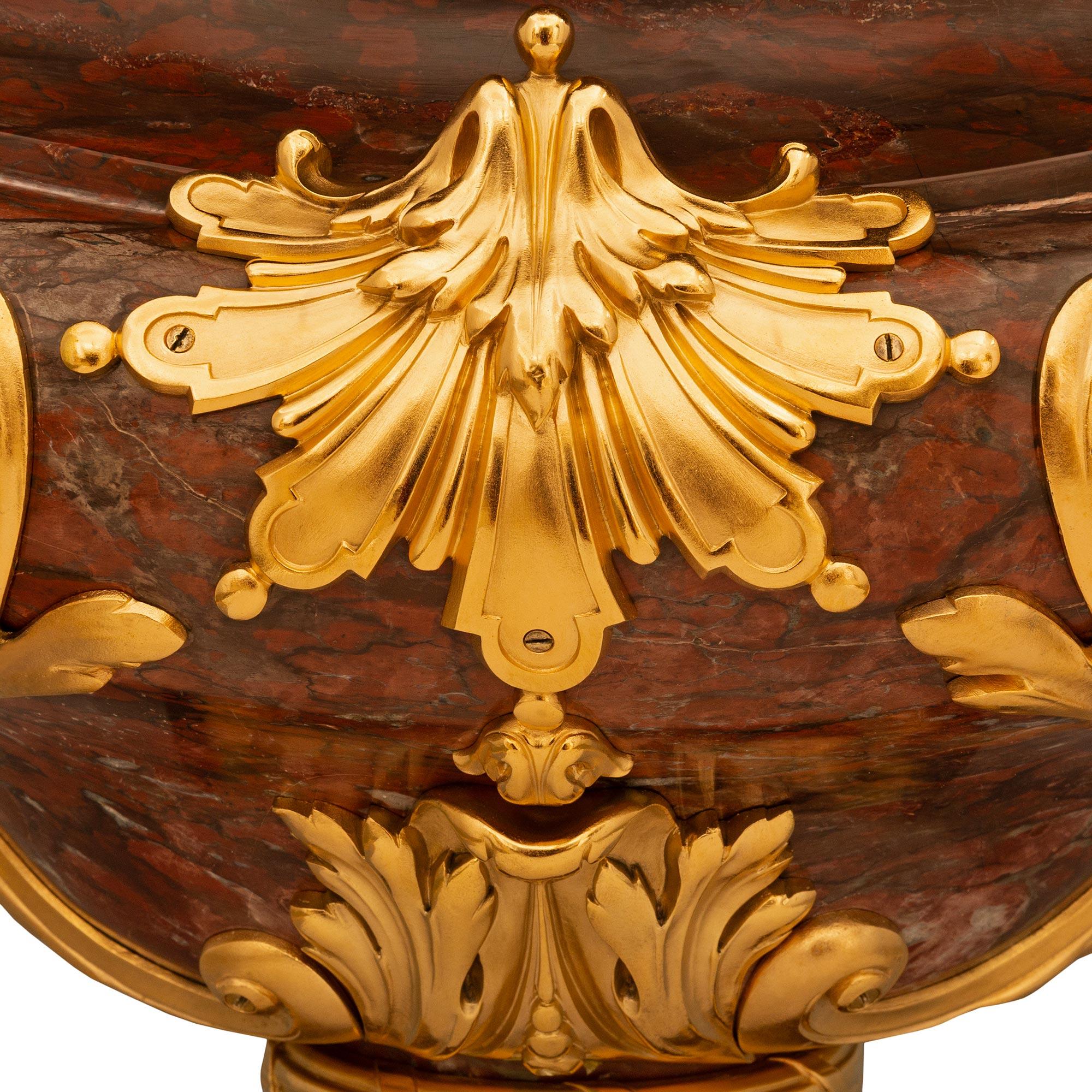 French 19th century Belle Epoque Rouge Griotte marble & Ormolu centerpiece For Sale 5
