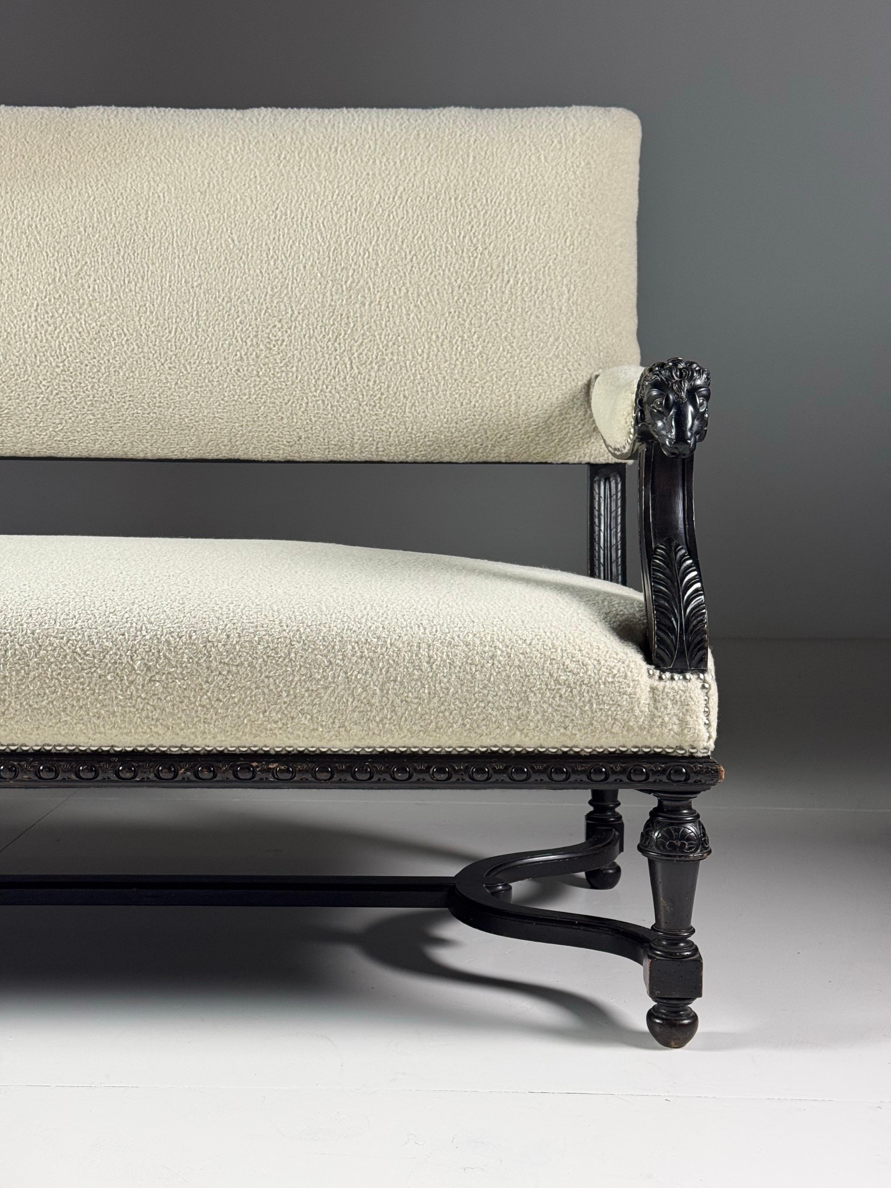 Französische Bank mit Widderköpfen aus dem 19. im Angebot 12