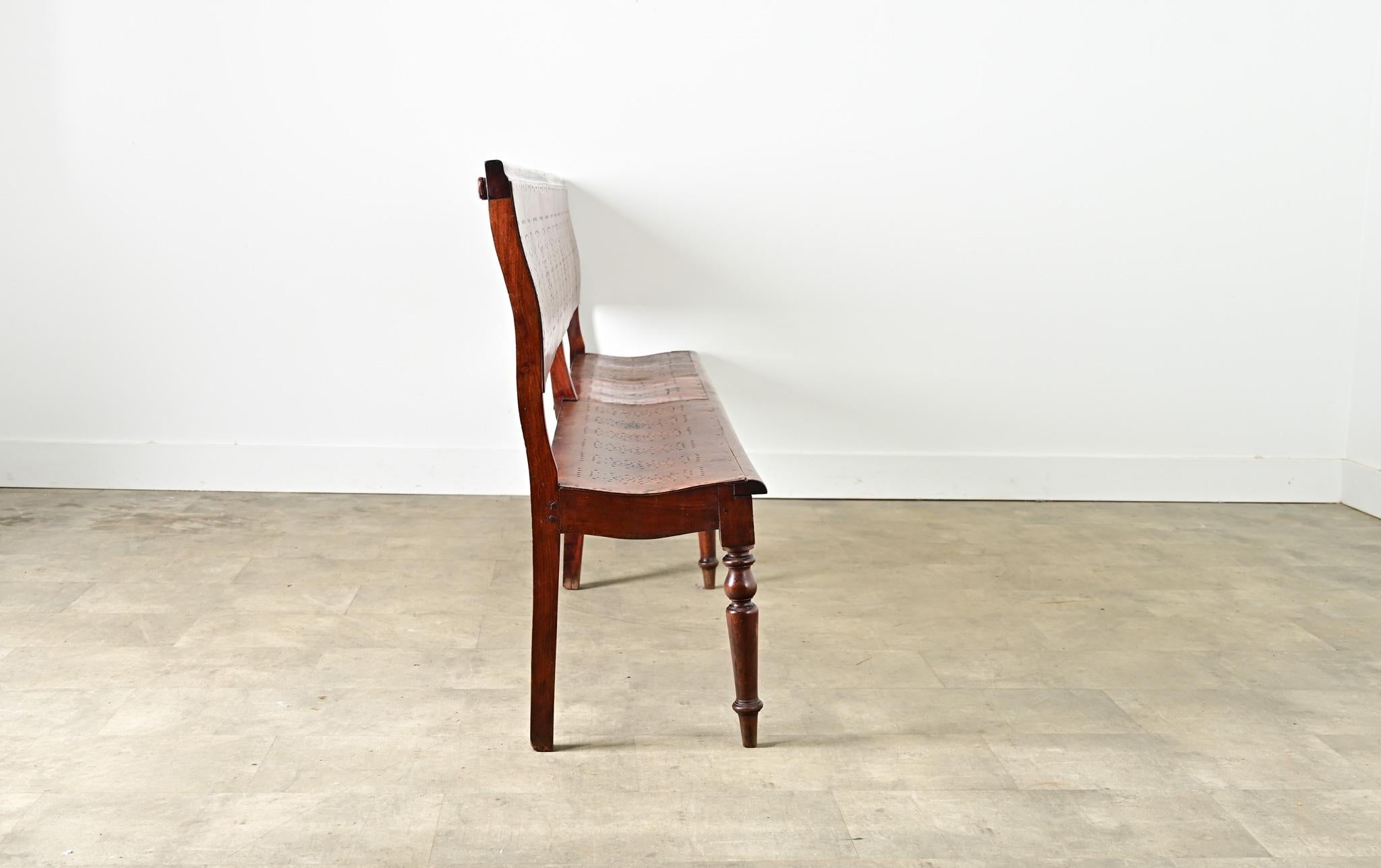 French 19th Century Bentwood Bench with Pierced Back For Sale 6