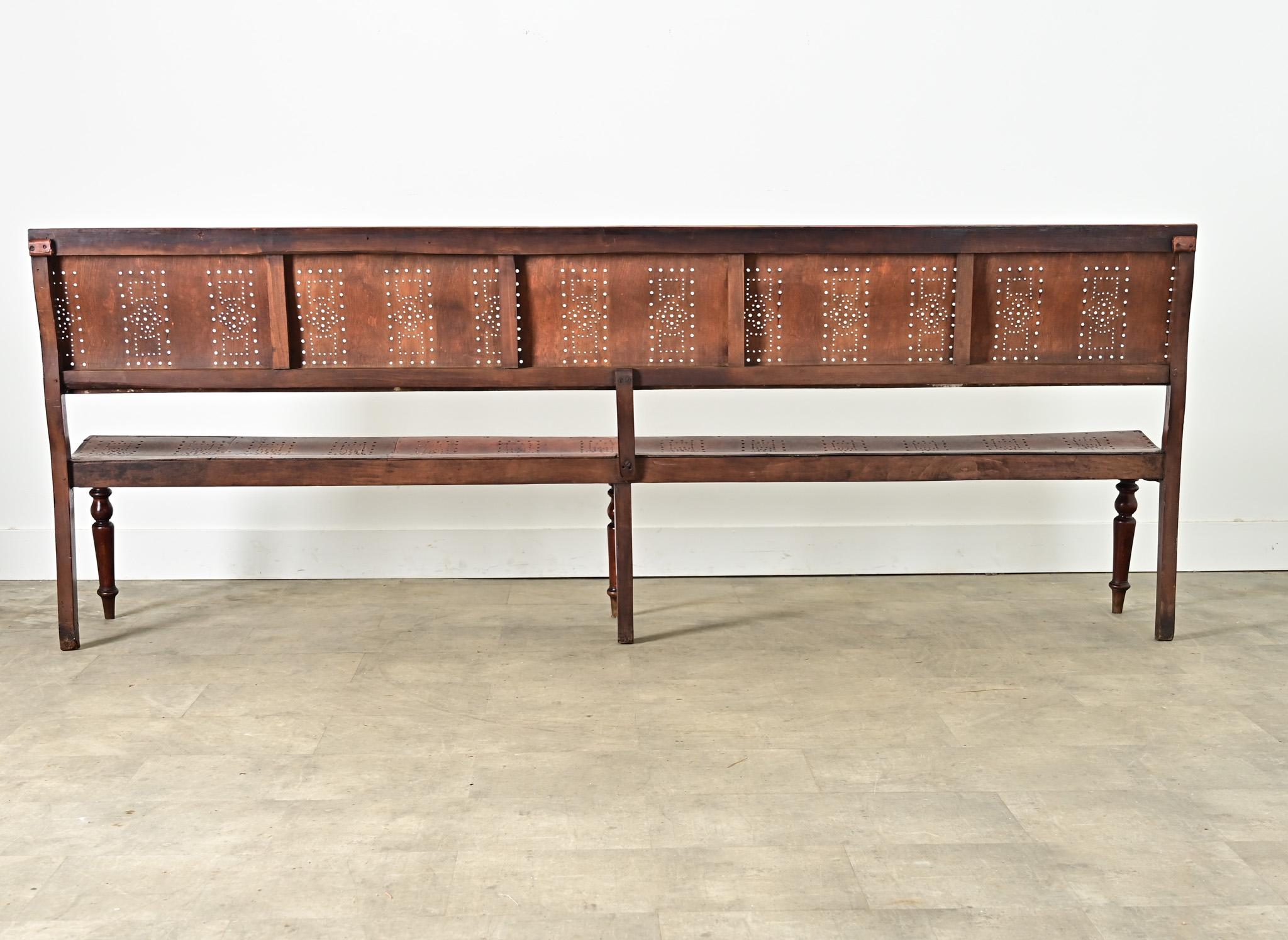 French 19th Century Bentwood Bench with Pierced Back For Sale 7