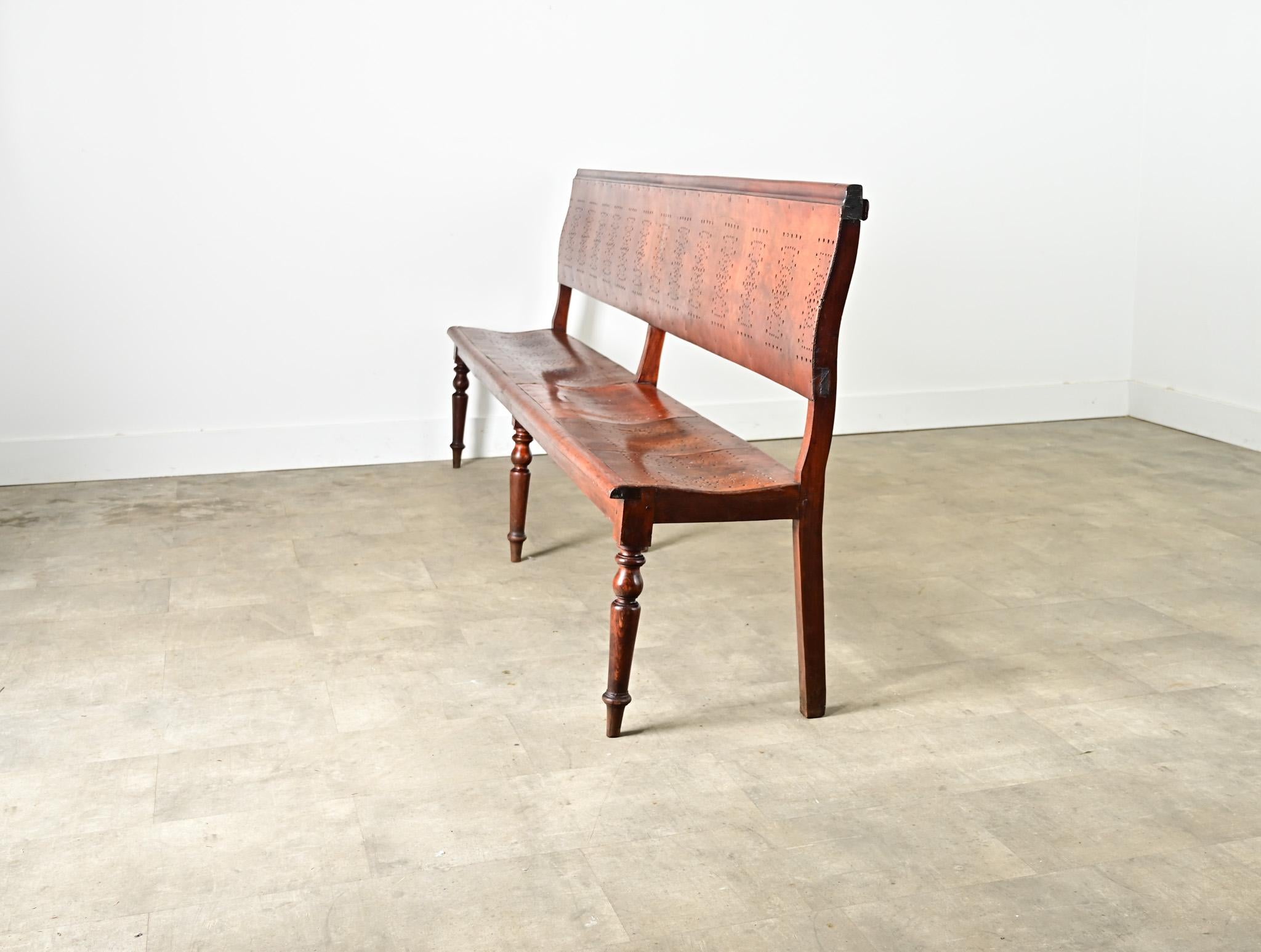 French 19th Century Bentwood Bench with Pierced Back For Sale 8