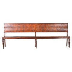 French 19th Century Bentwood Bench with Pierced Back