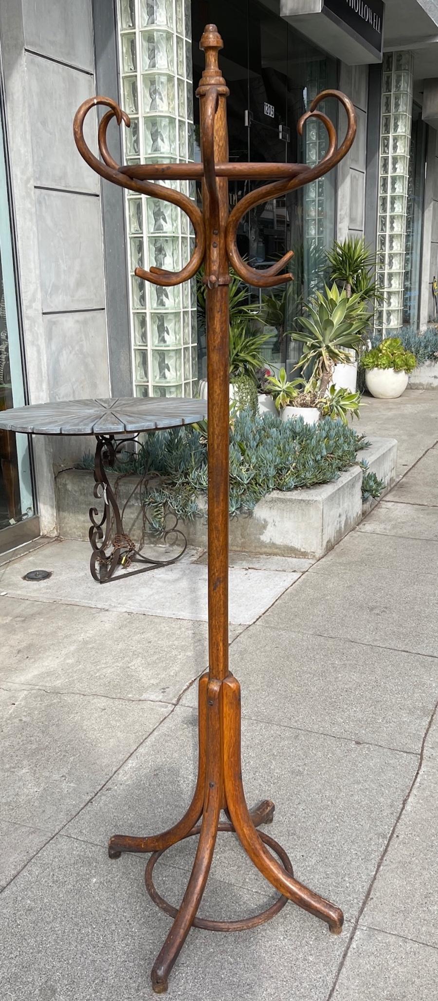 This is a beautiful original 19th century French Bistro coat stand. It is in remarkably good condition considering its age.