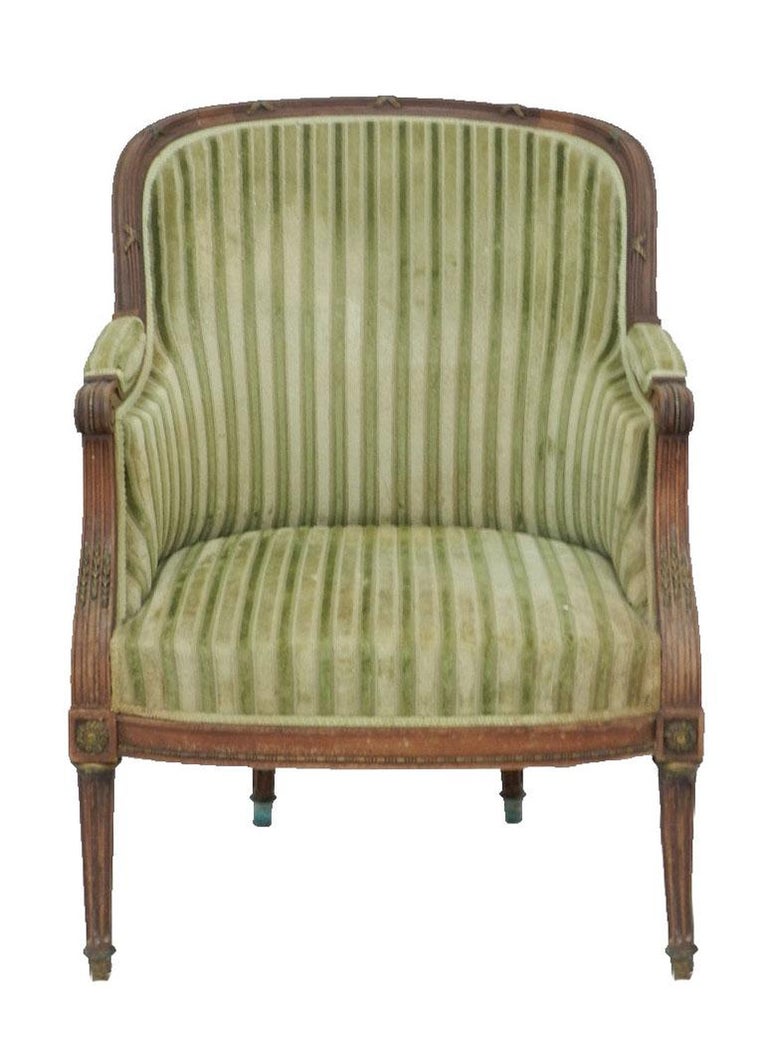 French 19th Century Bergere Armchair Includes Recovering For Sale At