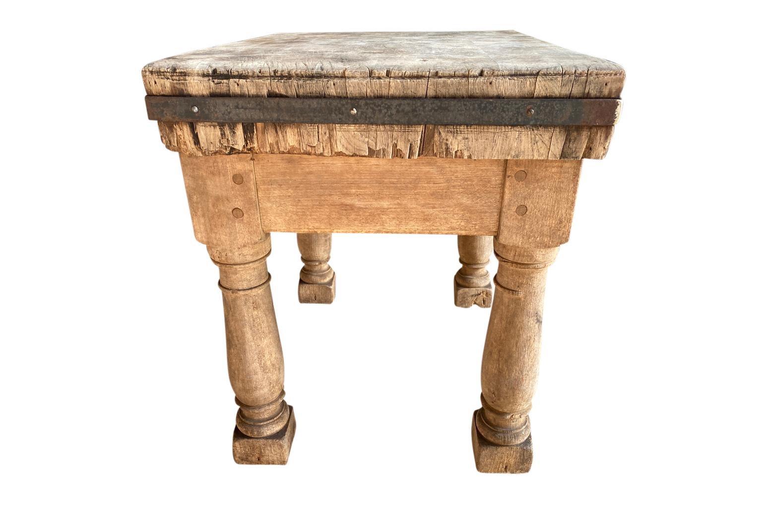 Beech French 19th Century Billot - Butcher's Block For Sale