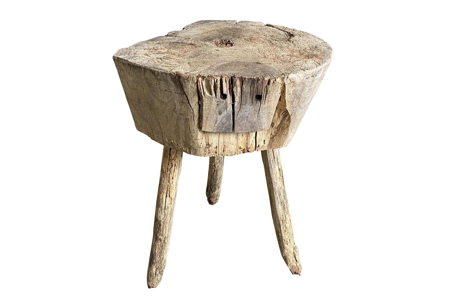 A 19th century Billot - or chopping block from the South of France. Perfect as an end table or side table in a rustic or modern environment. Terrific patina.