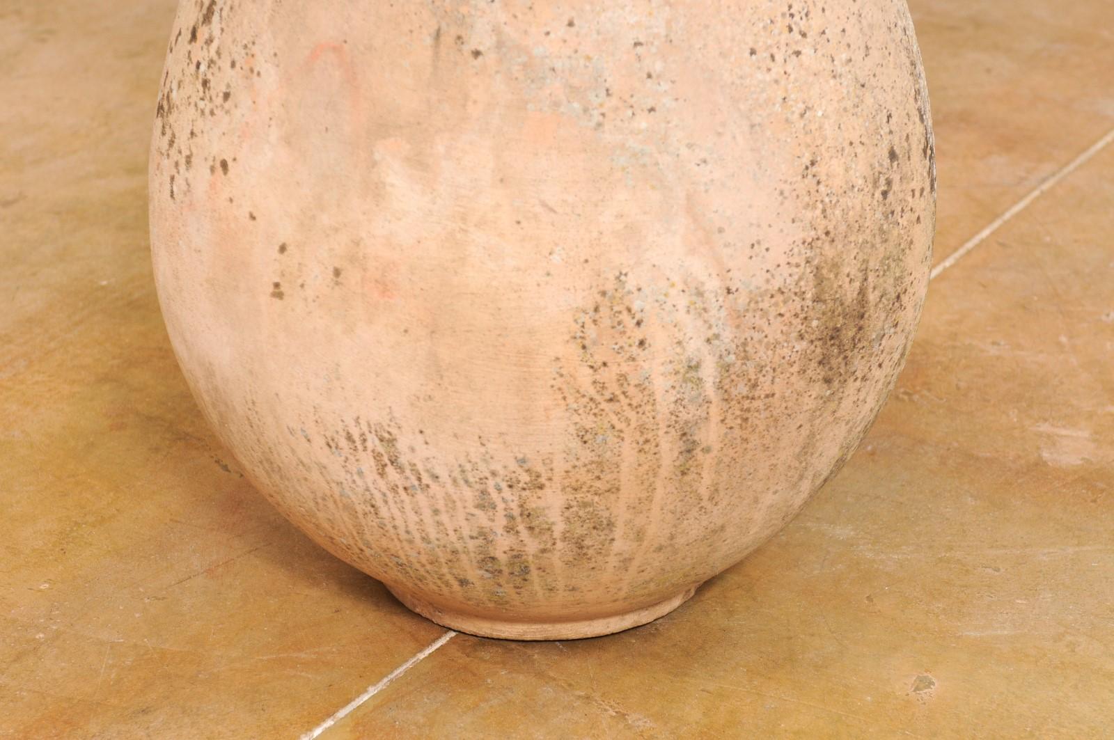 French 19th Century Biot Pottery Jar with Yellow Glaze and Dripping Effect In Good Condition For Sale In Atlanta, GA
