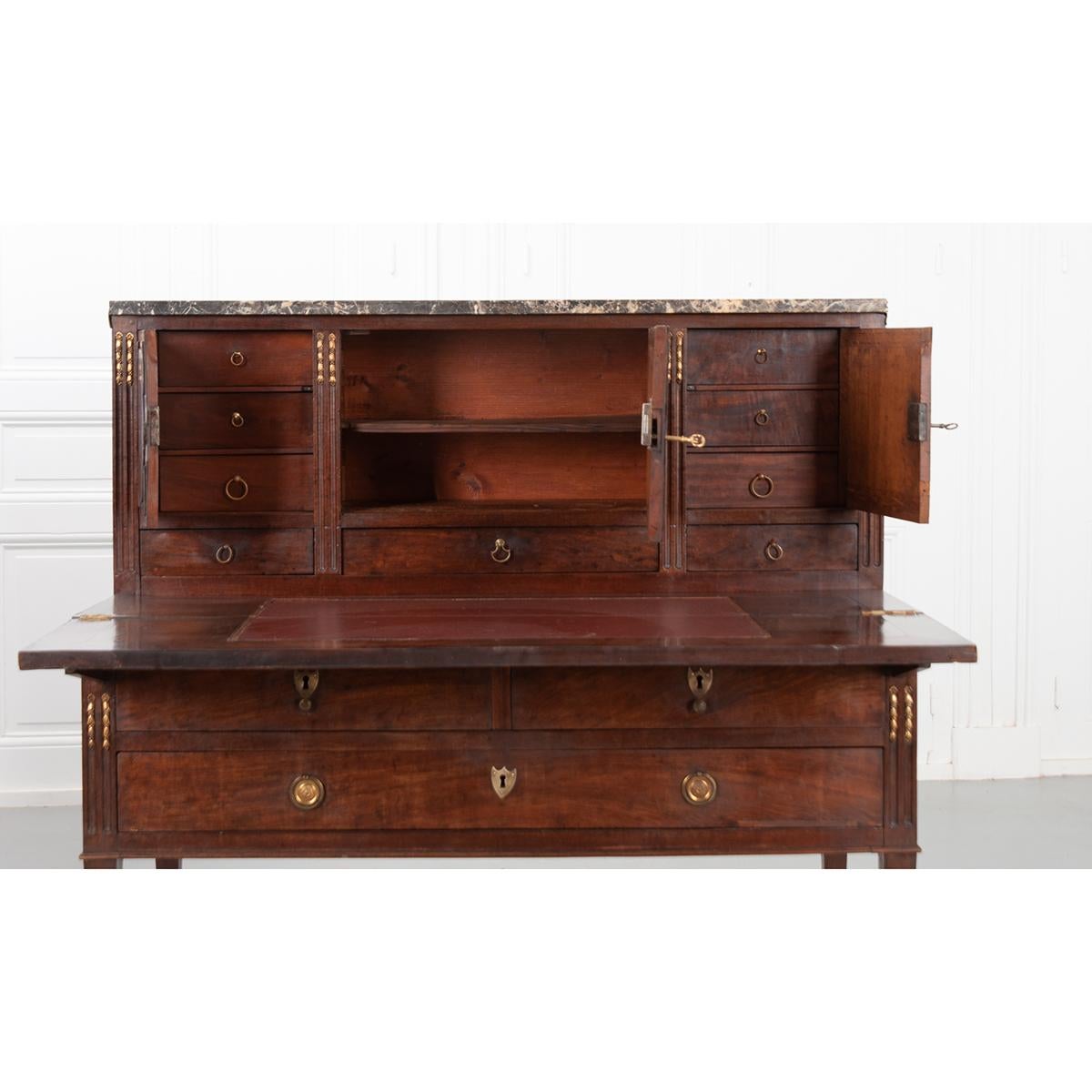 French 19th Century Birdseye Mahogany Desk 4