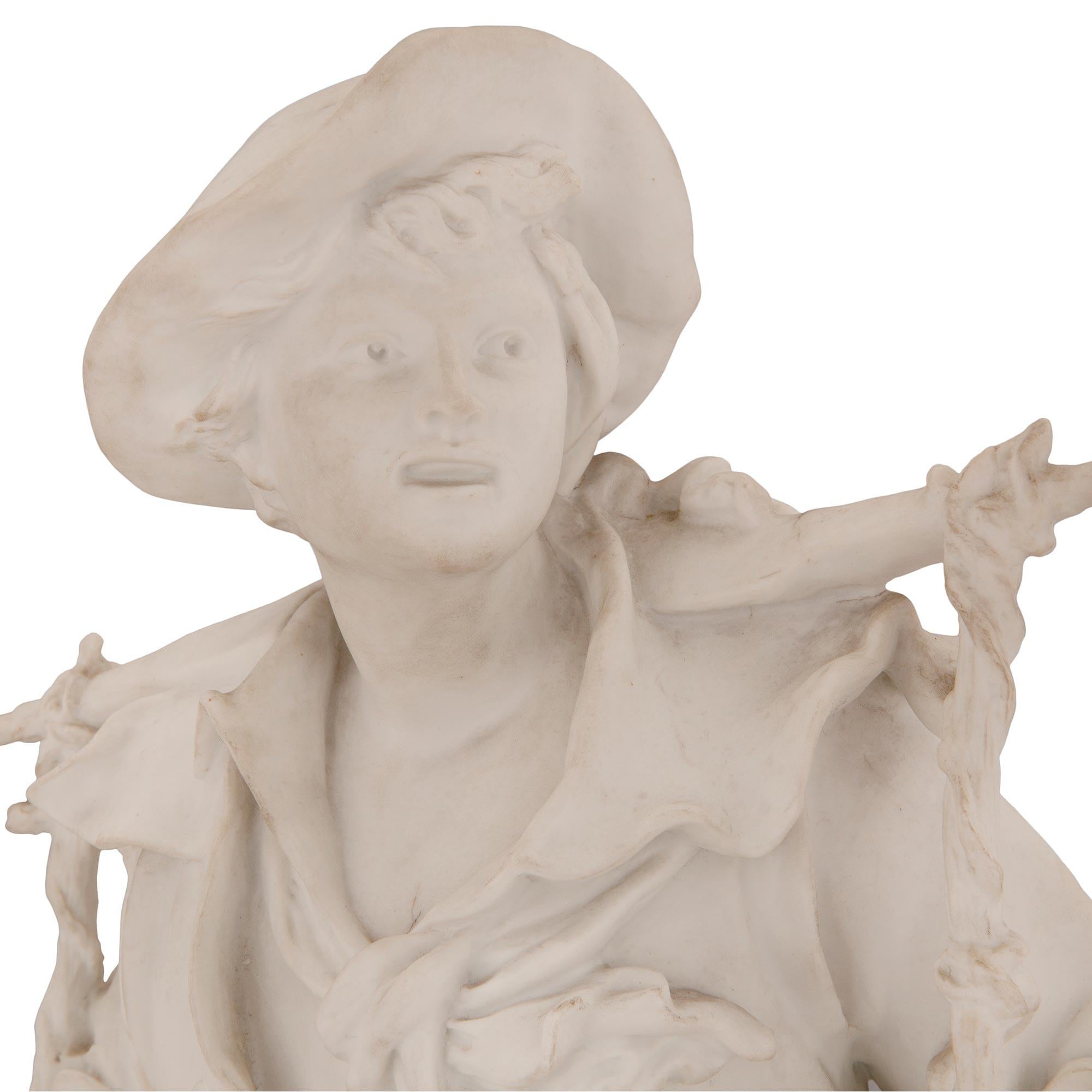Porcelain French 19th Century Biscuit de Sèvres Statue, Signed Quinter E.B For Sale