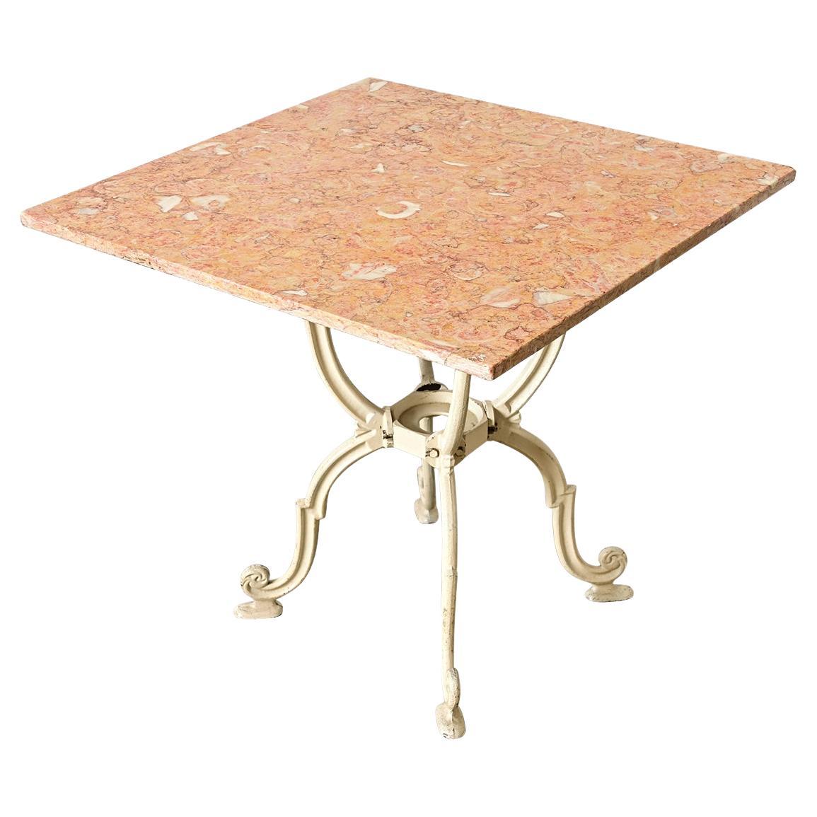 French 19th Century Bistro Table with Marble Top For Sale