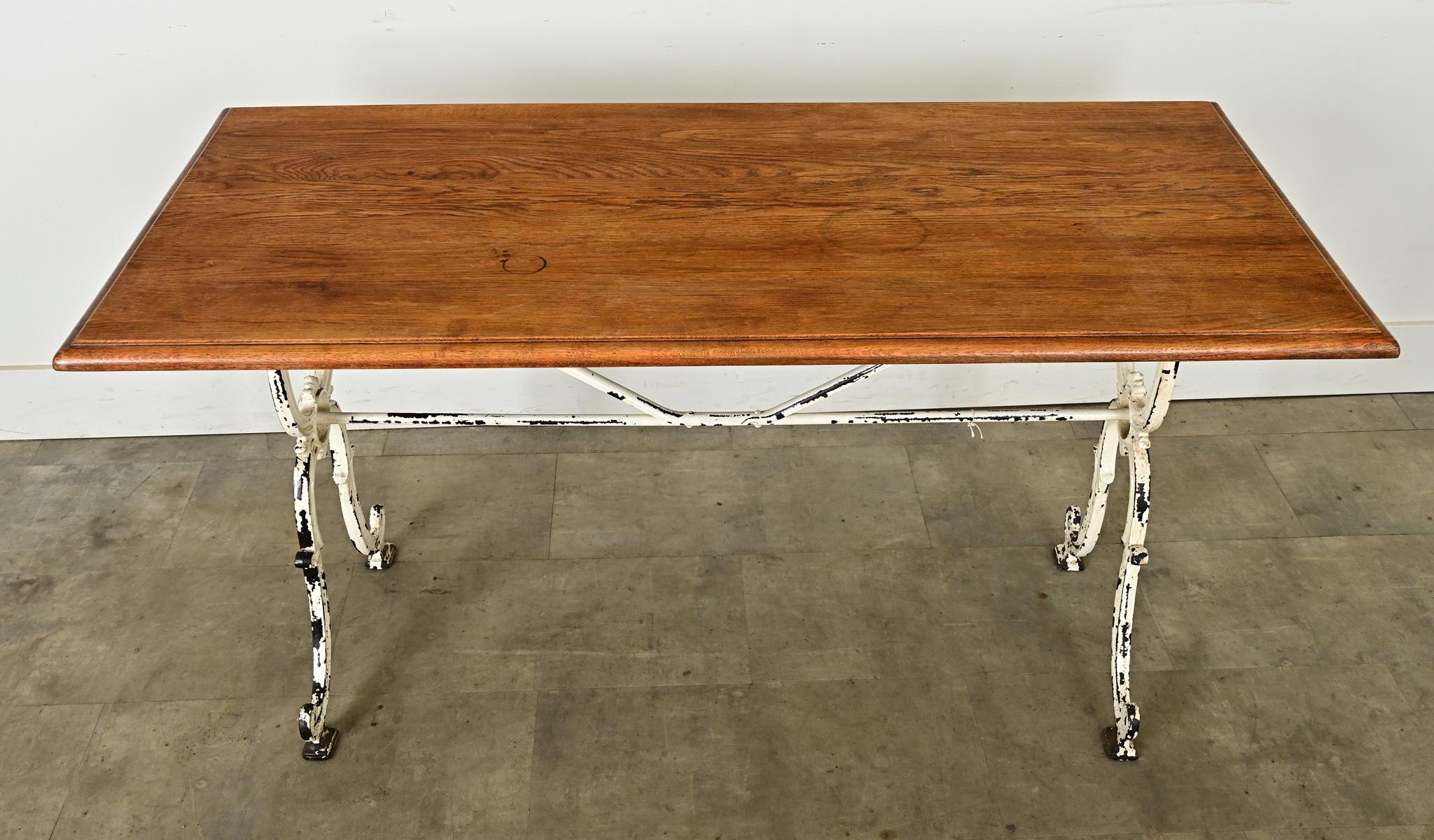 Mesa bistro francesa del siglo XIX con tablero de roble Francés en venta